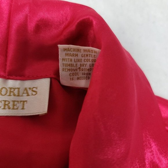 Victorias Secret Womens P Gold Label Satin Pajama Set Pink Top and Pants Vintage - Picture 4 of 16
